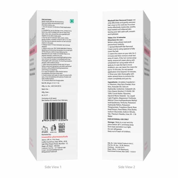 Maxisoft Hair Removal Cream | For Normal Skin | Tube | 60 Gm | Pack Of 2