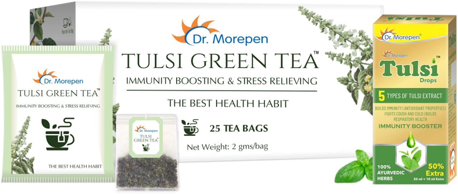 Dr. Morepen Tulsi Drop For Immunity - 30ml & Tulsi Green Tea - 25 Bags | Immunity Booster Kit