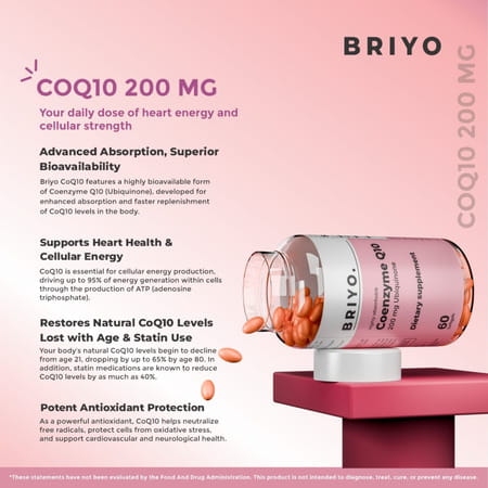 Briyosis Coenzyme Q10 200mg 60 Softgel Capsules