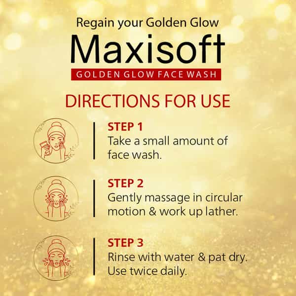Maxisoft Golden Glow Face Wash | For All Skin Types | Bottle | 100 Ml | Pack Of 3