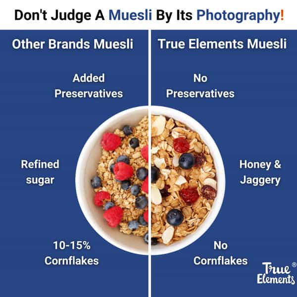 True Elements Cranberry And Blueberry Muesli 1200Gm