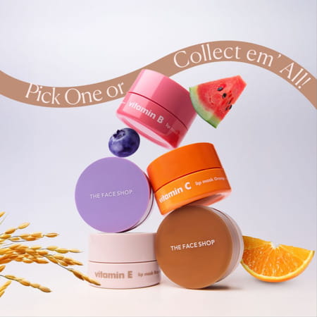The Face Shop Vitamin E Korean Soothing Rice Lip Mask With Shea Butter For Soft Hydrated Lips - 5g