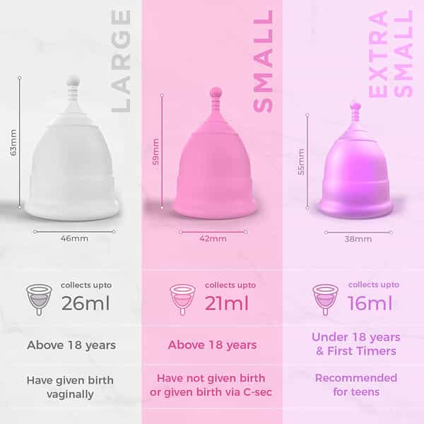 Pee Safe Menstrual Hygiene Combo Reusable Menstrual Cup (Extra Small) Intimate Wash - 105 Ml