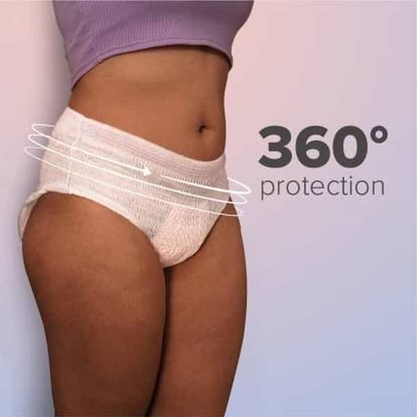 Nua Overnight Disposable Period Panties | M - L | 360 Degree Coverage Sanitary Pad (Pack Of 5)