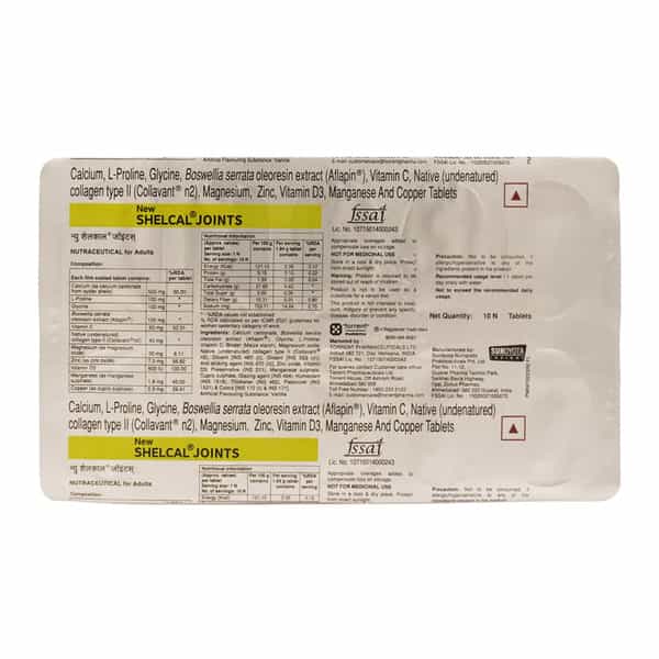 New Shelcal Joints Strip Of 10 Tablets