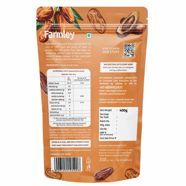 Farmley Premium Omani Fard Dates 400 G
