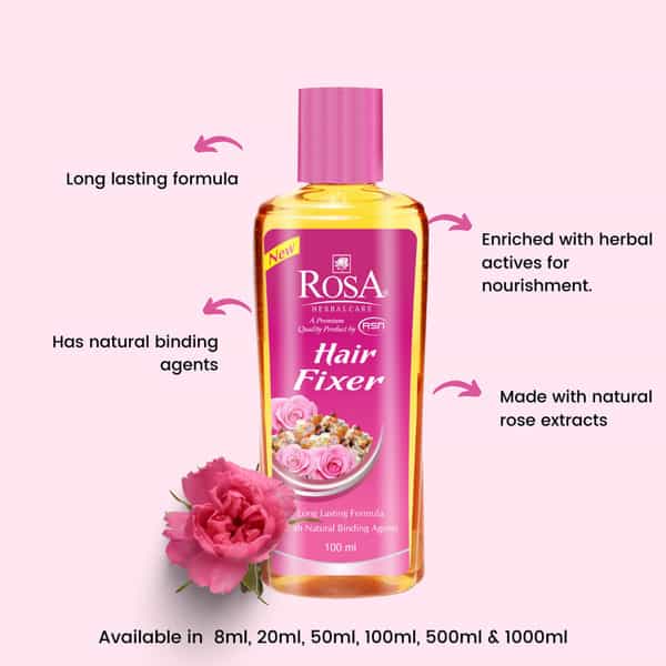 Rosa Hair Fixer With Long Lasting I Luxurious Hair Gel For Hair & Beard Growth I Pack Of 2- 100Ml