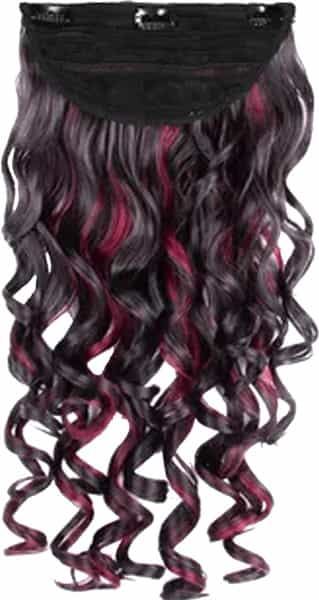 Streak Street Clip-In 24" Step Curl Burgundy Hair Extensions