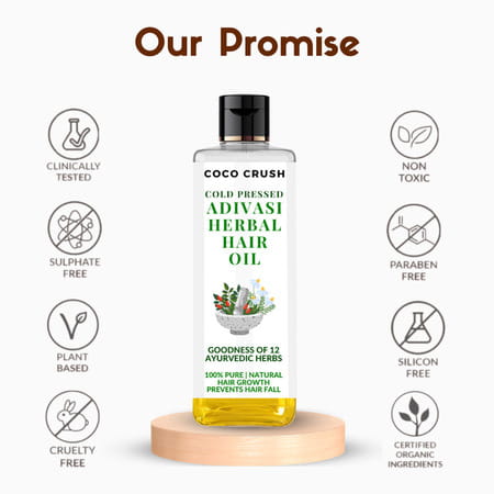 Coco Crush Adivasi Herbal Hair Growth Oil | 100% Natural - 50Ml