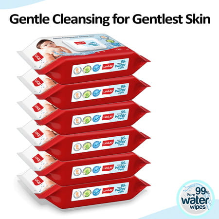 Luvlap 99% Pure Water Wipes 72'S (Pack Of 6)