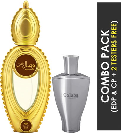 Ajmal Wisal Dhahab Edp 50ml Perfume For Men And Colaba Mukhallat Cp Attar 14ml For Unisex
