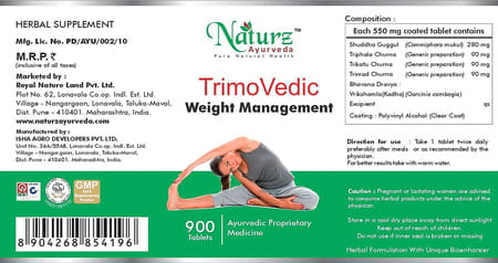 Naturz Ayurveda Trimoherbo - 900 Tablets