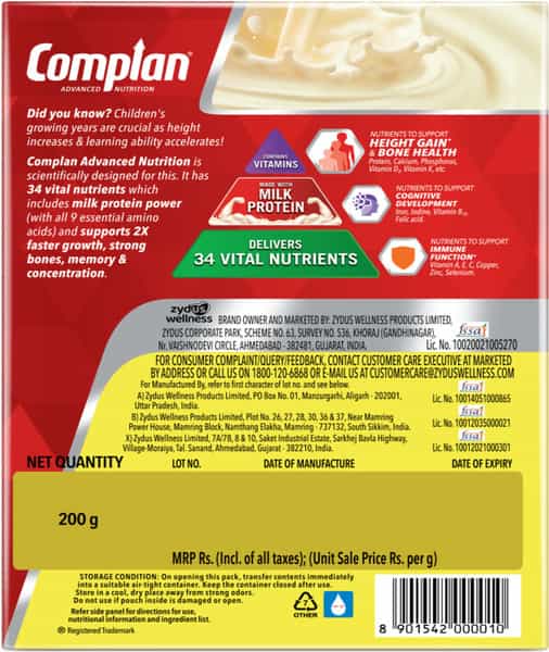 Complan Nutritional Drink Creamy Classic 200G Refill