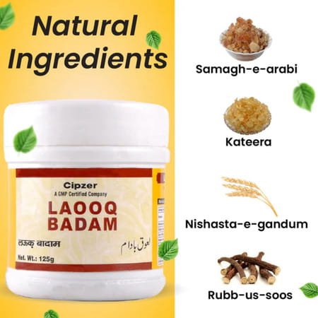 Cipzer Laooq Badam | Relieves Hoarseness & Supports Respiratory Health | For Tuberculosis | 125 Gm