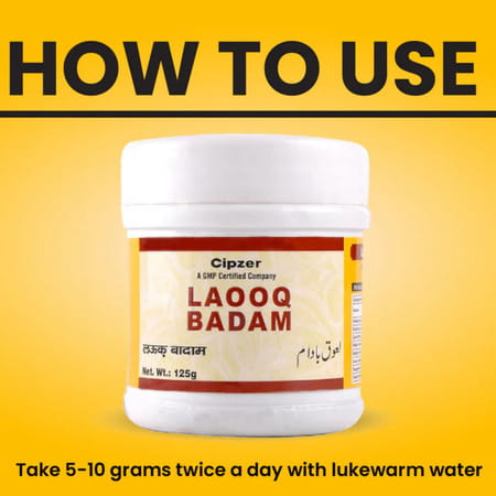 Cipzer Laooq Badam | Relieves Hoarseness & Supports Respiratory Health | For Tuberculosis | 125 Gm
