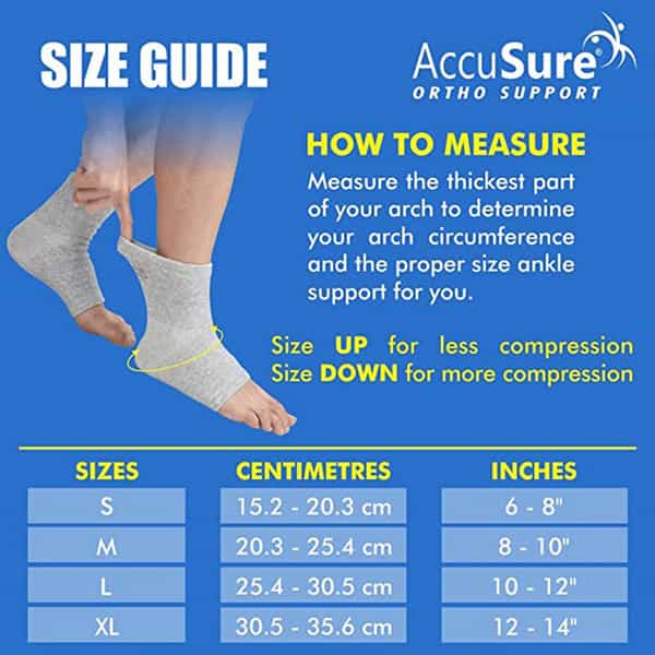 Accusure Bamboo Yarn Ankle Support - Large