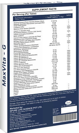 The Old Natural Maxvita -G Multivitamin 10 Tablets ( 1 Strip ) - 10 Veg Tablets (1 Strip)