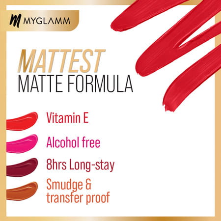 Myglamm Ultimatte Long Stay Matte Liquid Lipstick-Red Diva