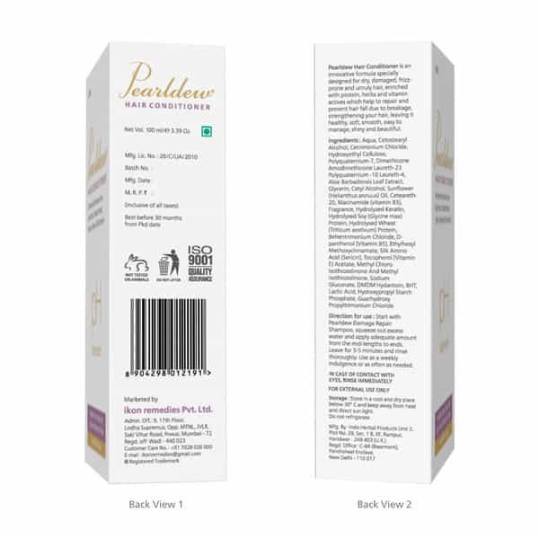 Pearldew Hair Conditioner 100 Ml | With Keratin & Aloe Vera | Paraben Free (Pack Of 4)