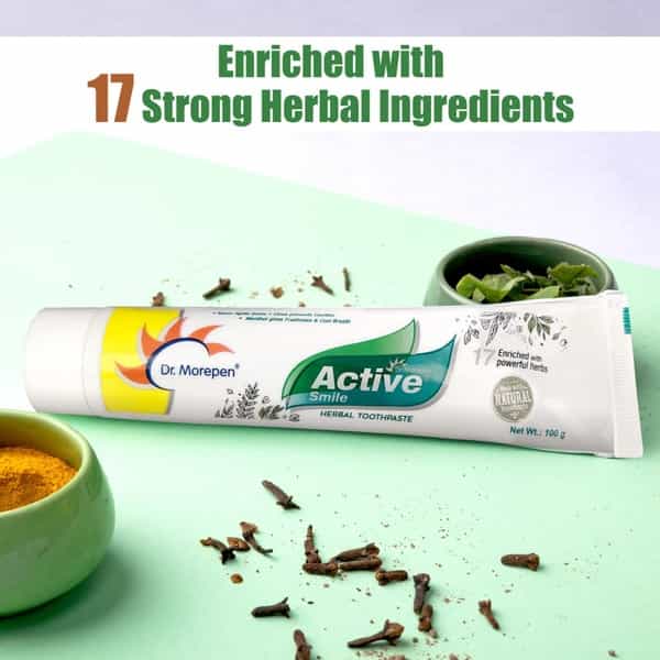 Dr. Morepen Active Smile | Tube | Herbal Toothpaste | 100 Gm