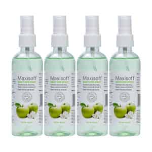 Maxisoft Green Apple Sanitizer Spray | Aloe Vera Neem & Vitamin E (120 Ml Pack Of 4)