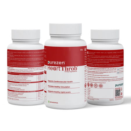 Purezen Heartthrob | For Blood Pressure Healthy Cholesterol Circulation - 60 Capsules