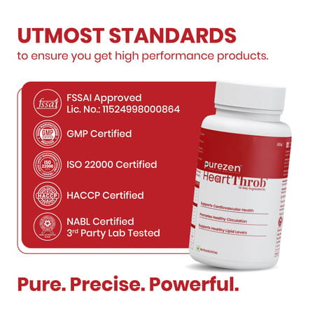 Purezen Heartthrob | For Blood Pressure Healthy Cholesterol Circulation - 60 Capsules