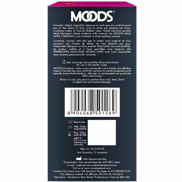 Moods Ribbed Condoms - Pack Of 12S