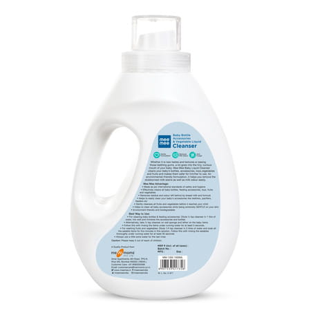 Mee Mee Baby Liquid Cleanser | Anti-Bacterial Kills 99.9% Germs | No Alcohol - 1l