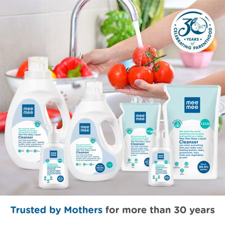 Mee Mee Baby Liquid Cleanser | Anti-Bacterial Kills 99.9% Germs | No Alcohol - 1l
