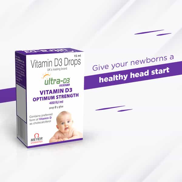 Ultra D3 Natural Pineapple Flavour 400Iu Vitamin D3 For Infants Vitamin Drops Bottle Of 15 Ml