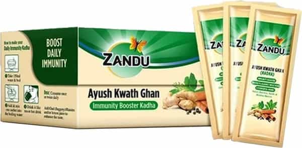 Zandu Ayush Kwath Ghan Immunity Booster Kadha - 30 Instant Pre-Mix Sachets