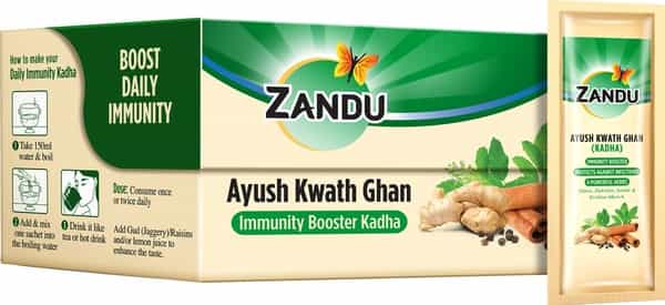 Zandu Ayush Kwath Ghan Immunity Booster Kadha - 30 Instant Pre-Mix Sachets