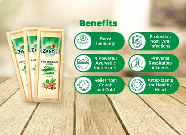 Zandu Ayush Kwath Ghan Immunity Booster Kadha - 30 Instant Pre-Mix Sachets