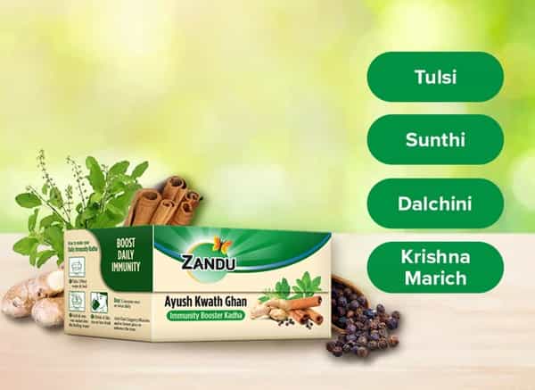 Zandu Ayush Kwath Ghan Immunity Booster Kadha - 30 Instant Pre-Mix Sachets