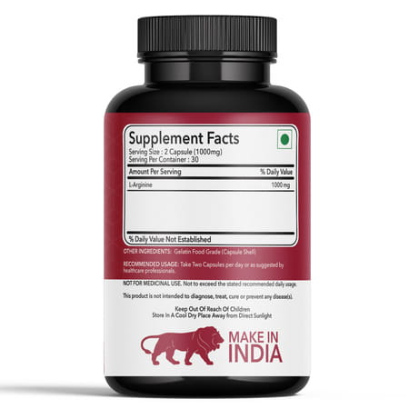 Fitness Veda L Arginine Supplement - L-Arginine Capsules 1000mg | Muscle Growth Supplement