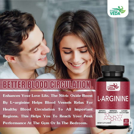 Fitness Veda L Arginine Supplement - L-Arginine Capsules 1000mg | Muscle Growth Supplement
