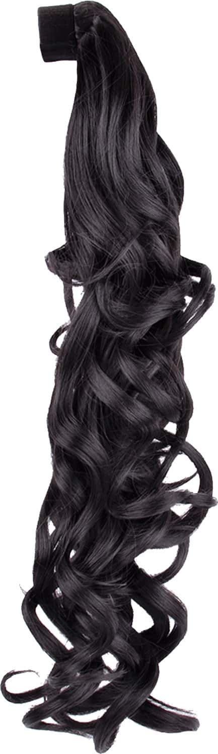 Streak Street Curly Natural Black Ponytail