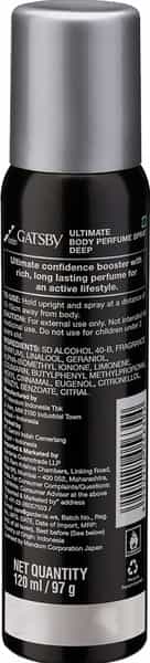 Gatsby Ultimate Body Perfume Spray Deep 120Ml