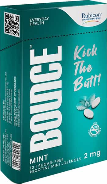 Bounce Nicotine Mini 2Mg Mint Flavour Sugar Free Helps Quit Smoking 10 Lozenges