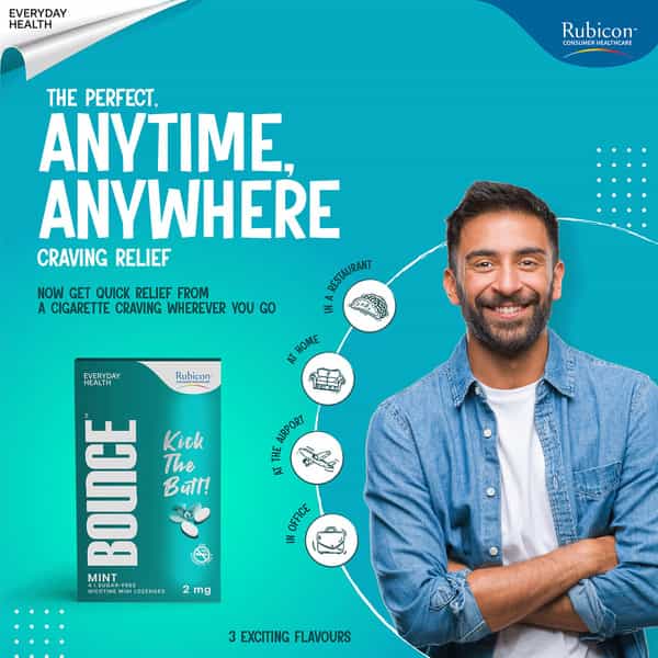 Bounce Nicotine Mini 2Mg Mint Flavour Sugar Free Helps Quit Smoking 10 Lozenges
