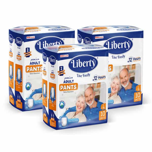Liberty Premium Adult Diaper Pants Large (L) 30 Count Waist Size 30-55 In Pack Of 3 10 Count/Pack