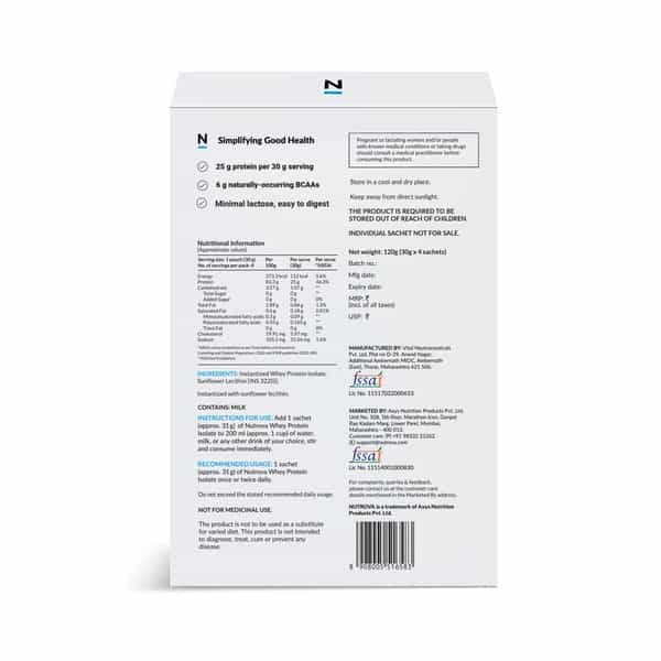 Nutrova Whey Protein Isolate (Unflavoured) - Travel Pack
