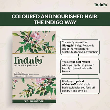 Indalo Natural Indigo Powder For Hair Color And Hair Growth - 100g (Pack Of 2)