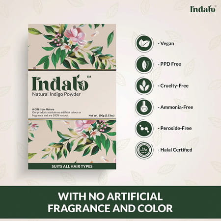 Indalo Natural Indigo Powder For Hair Color And Hair Growth - 100g (pack Of 2)