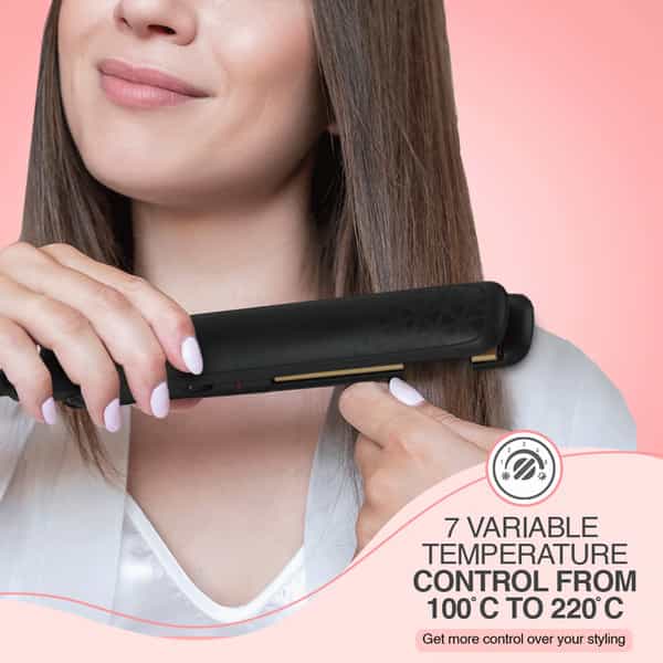 Syska Keratin Plus Technology Instant Heating Temperature Control Hs6830 Hair Straightener (Black)