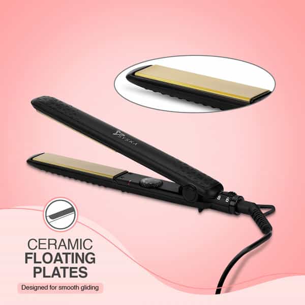 Syska Keratin Plus Technology Instant Heating Temperature Control Hs6830 Hair Straightener (Black)