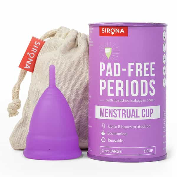 Sirona Reusable Menstrual Cup For Women | Large Size With Pouch
