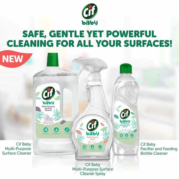 Cif Baby Multi-Purpose Liquid Cleaner Spray 100% Naturally Derived Ingredients 500Ml