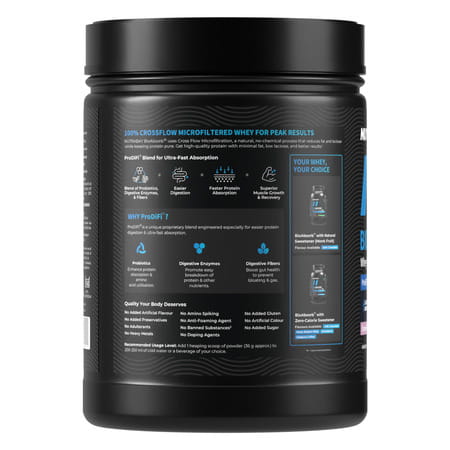 Nutrabay Bioabsorb Whey Protein Powder | Prodifi Blend | 26g Per Scoop | Strawberry - 500g